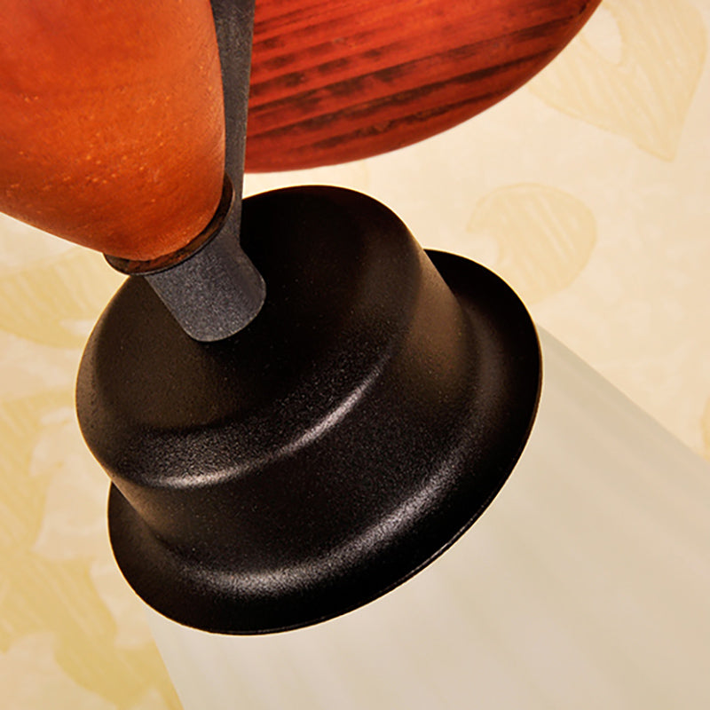 Vivolux | Frosted Glass Conic Wandlamp Modern Stylish 1 Licht Rood Bruin Sconcelicht met Houten Achterplaat