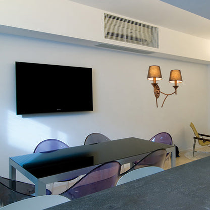 Vivolux | 1/2-Bulb Schlafzimmer Wandlampe Landhausstil Armeegrün Wandleuchte mit konischem Stoffschirm