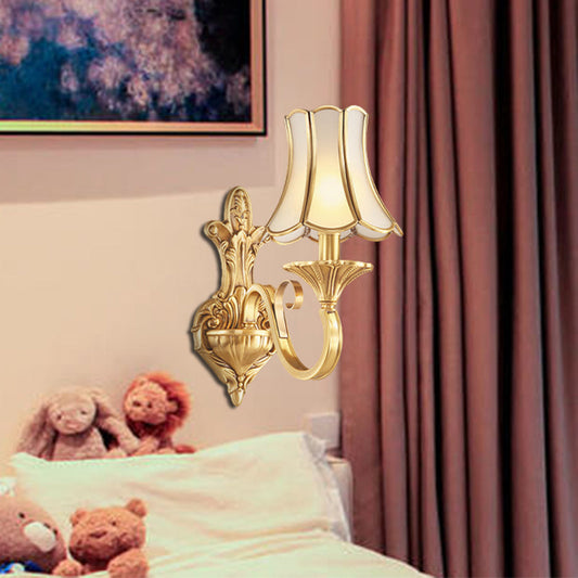 Vivolux | Messing Gold Finish Wandlamp Sconces Geschulpte Arm 1/2 Lampen Koloniale Stijl Wandmontage Verlichting