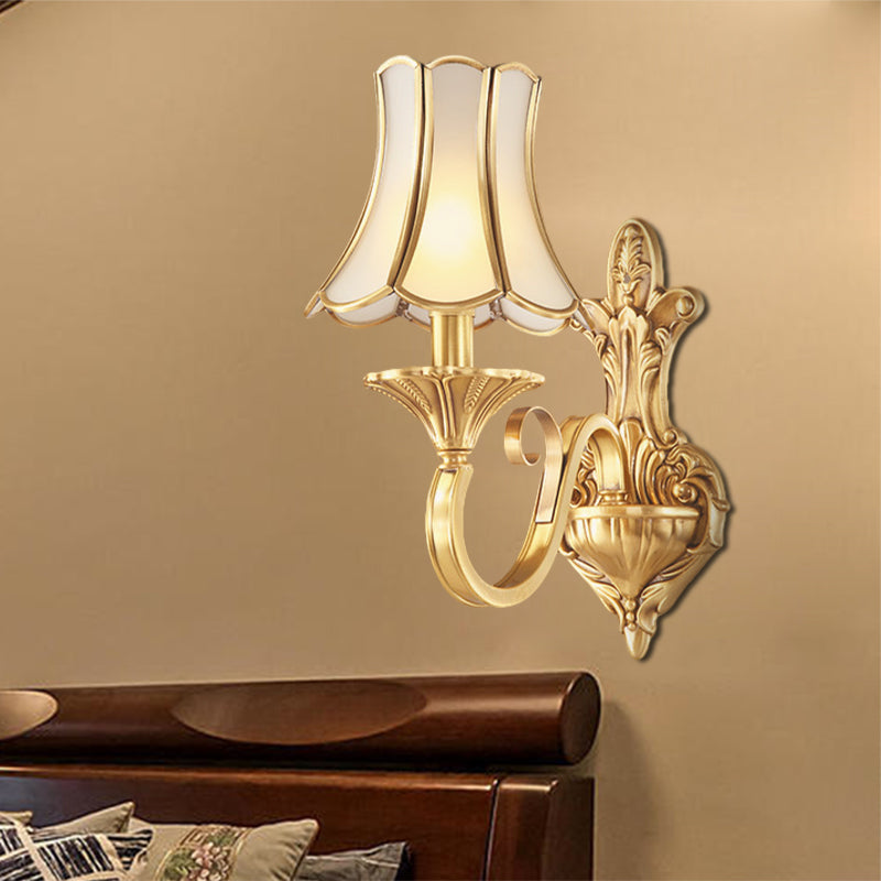 Vivolux | Messing Gold Finish Wandlamp Sconces Geschulpte Arm 1/2 Lampen Koloniale Stijl Wandmontage Verlichting
