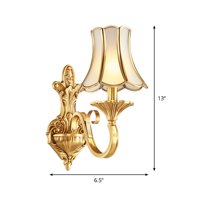Vivolux | Messing Gold Finish Wandlamp Sconces Geschulpte Arm 1/2 Lampen Koloniale Stijl Wandmontage Verlichting