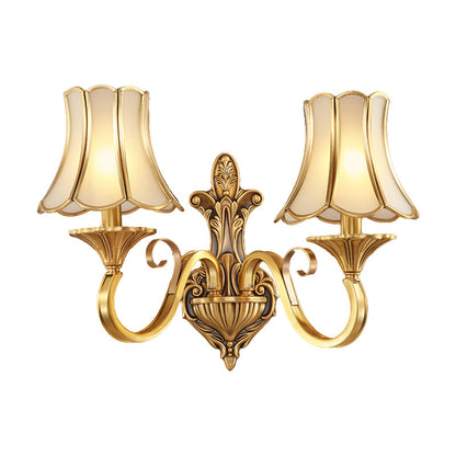 Vivolux | Messing Gold Finish Wandlamp Sconces Geschulpte Arm 1/2 Lampen Koloniale Stijl Wandmontage Verlichting