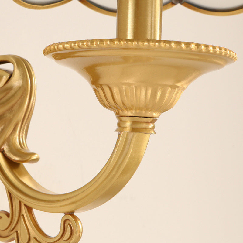 Vivolux | Messing Gold Finish Wandlamp Sconces Geschulpte Arm 1/2 Lampen Koloniale Stijl Wandmontage Verlichting