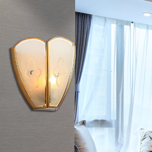 Vivolux | 1 Glühbirne Gold Flush Wandleuchte Vintage Stil Floral Opalglas Schirm Wandmontage Beleuchtung