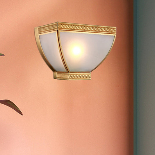 Vivolux | Opaque Glass Torch Flush Wandlamp Retro 1 Kop Wandmontage Lamp Kit met Gouden Rand
