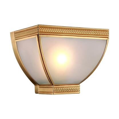 Vivolux | Opaque Glass Torch Flush Wandlamp Retro 1 Kop Wandmontage Lamp Kit met Gouden Rand