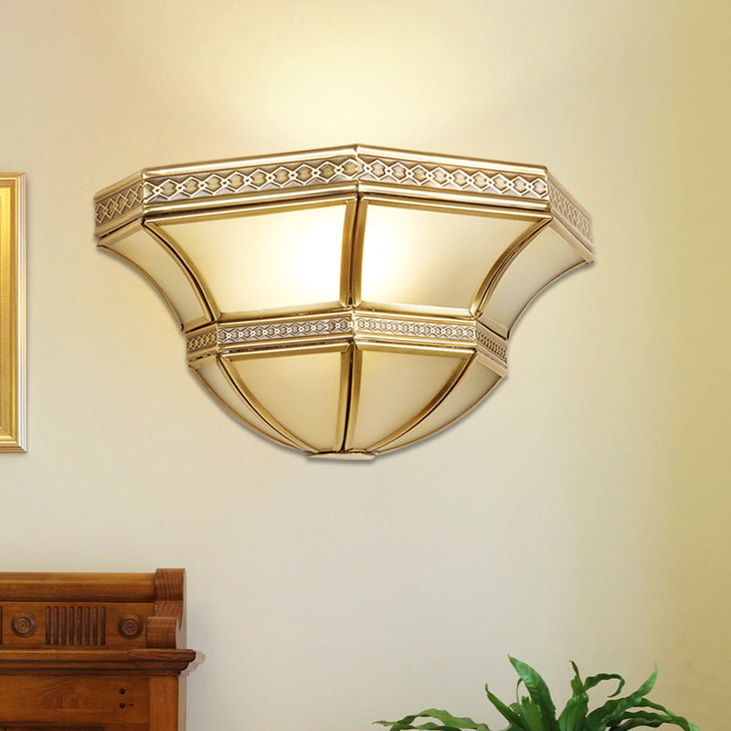 Vivolux | Flared Wandmontage Licht Traditionelles Opalglas 1 Licht Goldfinish Wandlicht
