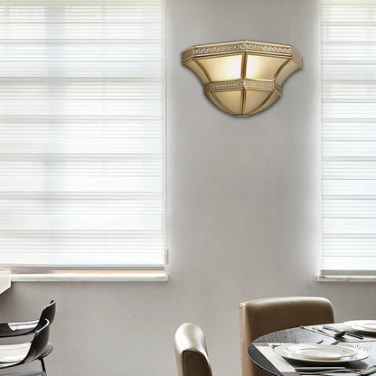 Vivolux | Flared Wandmontage Licht Traditionelles Opalglas 1 Licht Goldfinish Wandlicht