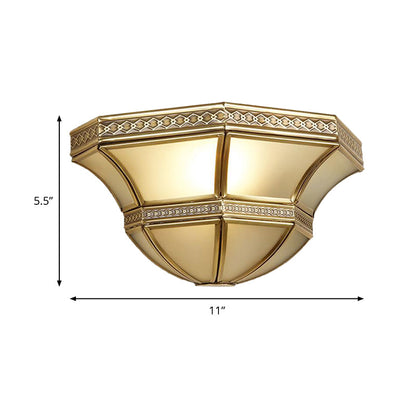 Vivolux | Flared Wandmontage Licht Traditionelles Opalglas 1 Licht Goldfinish Wandlicht
