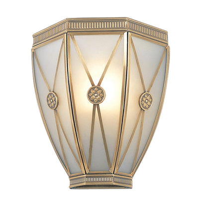 Vivolux | Gold N tapered/cylindrisch wandlamp 7.5"/10" H Vintage frosted glas 1 lamp flush sconce licht