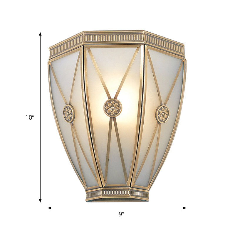 Vivolux | Gold N tapered/cylindrisch wandlamp 7.5"/10" H Vintage frosted glas 1 lamp flush sconce licht