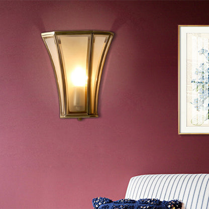 Vivolux | 1 Kopf Flush-Mount-Wandlicht Retro Gehrtes Milchglas Wandbe fixture in Gold