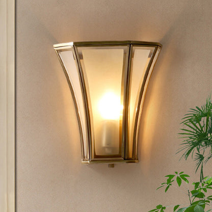 Vivolux | 1 Kopf Flush-Mount-Wandlicht Retro Gehrtes Milchglas Wandbe fixture in Gold