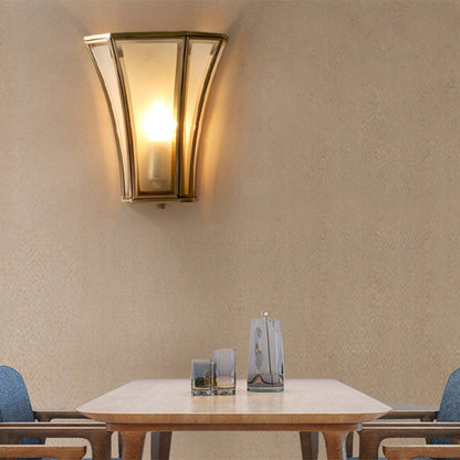 Vivolux | 1 Kopf Flush-Mount-Wandlicht Retro Gehrtes Milchglas Wandbe fixture in Gold