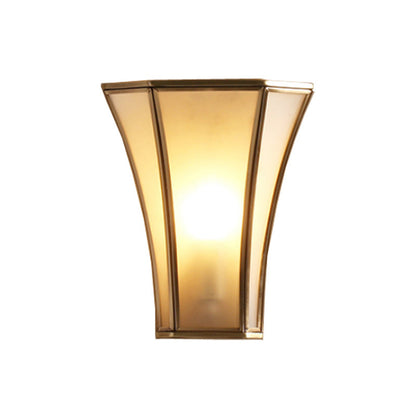 Vivolux | 1 Kopf Flush-Mount-Wandlicht Retro Gehrtes Milchglas Wandbe fixture in Gold