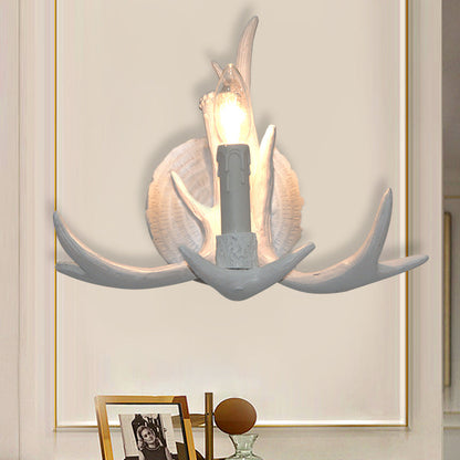 Vivolux | 1 Licht Exposed Bulb Wandlamp Traditioneel Wit/Hout Hars Wandlamp Armatuur für Flur