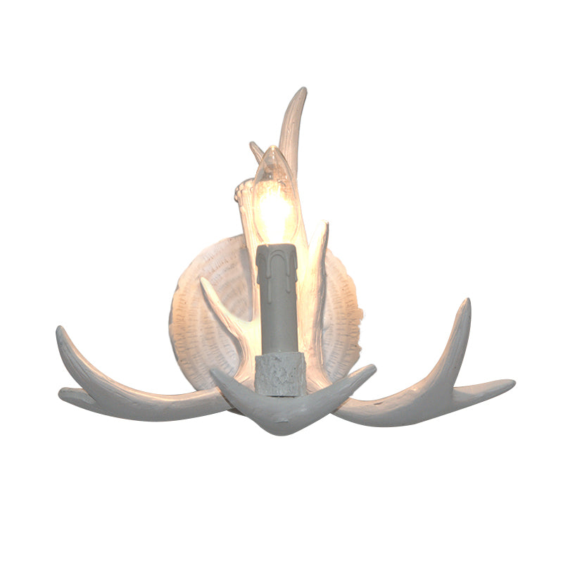 Vivolux | 1 Licht Exposed Bulb Wandlamp Traditioneel Wit/Hout Hars Wandlamp Armatuur für Flur