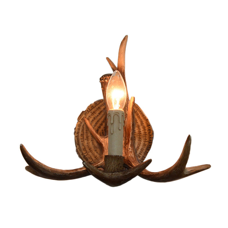 Vivolux | 1 Licht Exposed Bulb Wandlamp Traditioneel Wit/Hout Hars Wandlamp Armatuur für Flur