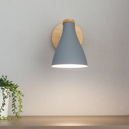 Vivolux | Flared Wandverlichting Modernisme Metaal 1 Lamp Scone Lichtarmatuur in Grijs met Draaiende Knop