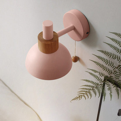 Vivolux | 1 Kopf Nachttisch Wandlampe Macaron Weiß/Pink/Gelb Scone Lichtanordnung mit gewölbtem Metallschirm