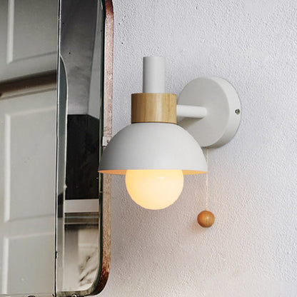 Vivolux | 1 Kopf Nachttisch Wandlampe Macaron Weiß/Pink/Gelb Scone Lichtanordnung mit gewölbtem Metallschirm