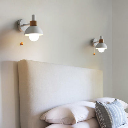 Vivolux | 1 Kopf Nachttisch Wandlampe Macaron Weiß/Pink/Gelb Scone Lichtanordnung mit gewölbtem Metallschirm