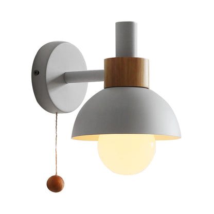 Vivolux | 1 Kopf Nachttisch Wandlampe Macaron Weiß/Pink/Gelb Scone Lichtanordnung mit gewölbtem Metallschirm