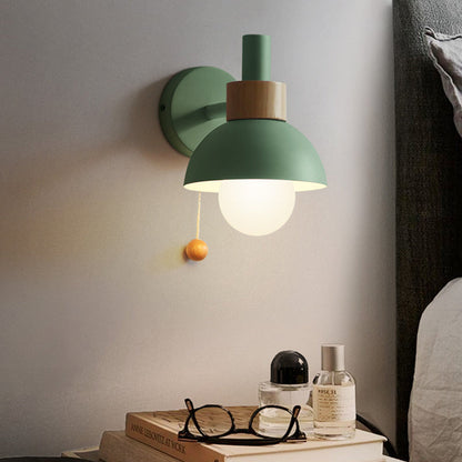 Vivolux | 1 Kopf Nachttisch Wandlampe Macaron Weiß/Pink/Gelb Scone Lichtanordnung mit gewölbtem Metallschirm