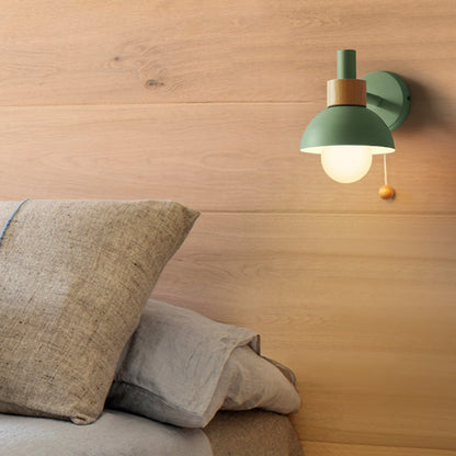 Vivolux | 1 Kopf Nachttisch Wandlampe Macaron Weiß/Pink/Gelb Scone Lichtanordnung mit gewölbtem Metallschirm