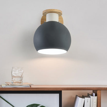Vivolux | 1 Bulb Slaapkamer Wandlamp Modern Grijs Muur-Gemonteerde Lamp met Globale Metalen Kap