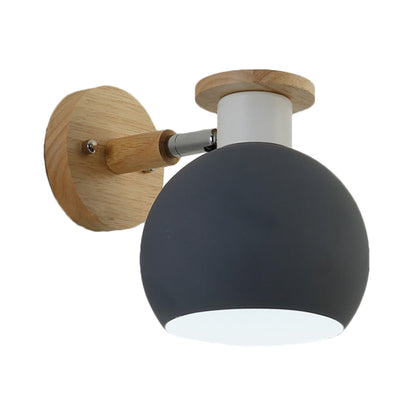 Vivolux | 1 Bulb Slaapkamer Wandlamp Modern Grijs Muur-Gemonteerde Lamp met Globale Metalen Kap