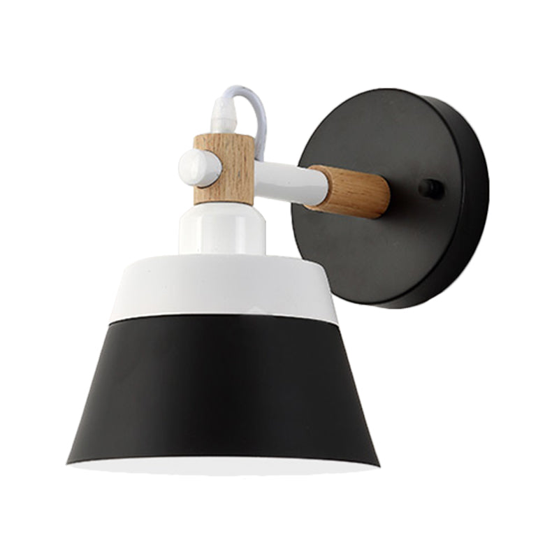 Vivolux | Macaron 1 Kopf Wandbeleuchtung Schwarz/Rosa Breite Flare Wandleuchte mit Metallschirm