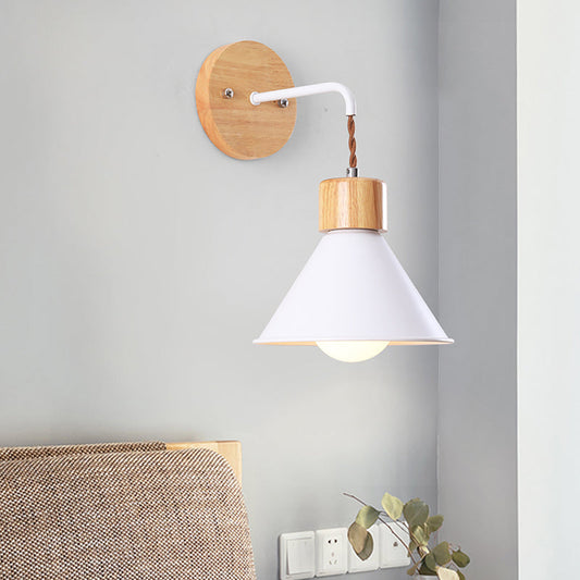 Vivolux | Trumpet Metalen Wandlamp Modernisme 1 Hoofd Grijs/Wit/Roze Muurbevestigde Verlichting voor Bedzijde
