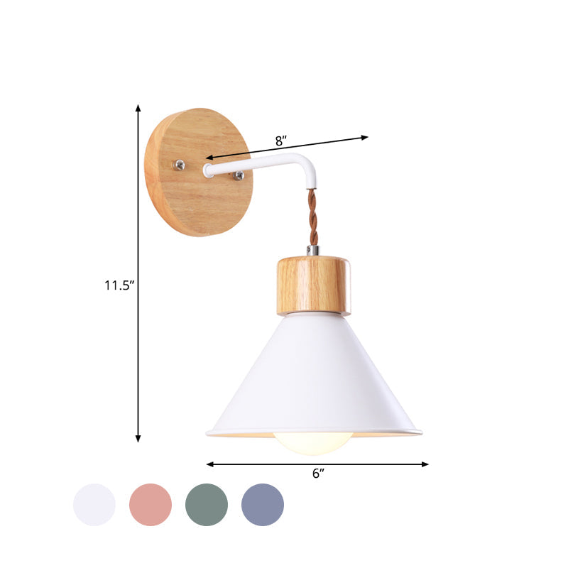 Vivolux | Trumpet Metalen Wandlamp Modernisme 1 Hoofd Grijs/Wit/Roze Muurbevestigde Verlichting voor Bedzijde