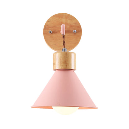 Vivolux | Trumpet Metalen Wandlamp Modernisme 1 Hoofd Grijs/Wit/Roze Muurbevestigde Verlichting voor Bedzijde