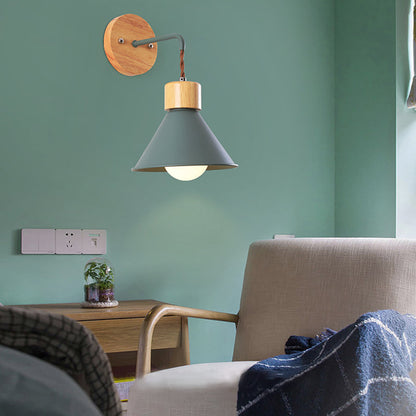 Vivolux | Trumpet Metalen Wandlamp Modernisme 1 Hoofd Grijs/Wit/Roze Muurbevestigde Verlichting voor Bedzijde