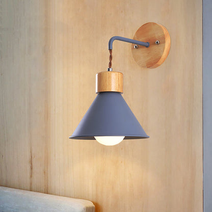 Vivolux | Trumpet Metalen Wandlamp Modernisme 1 Hoofd Grijs/Wit/Roze Muurbevestigde Verlichting voor Bedzijde