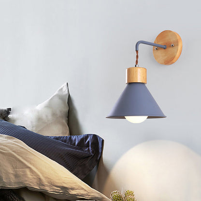 Vivolux | Trumpet Metalen Wandlamp Modernisme 1 Hoofd Grijs/Wit/Roze Muurbevestigde Verlichting voor Bedzijde