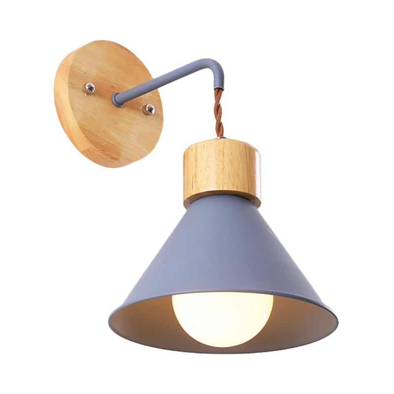 Vivolux | Trumpet Metalen Wandlamp Modernisme 1 Hoofd Grijs/Wit/Roze Muurbevestigde Verlichting voor Bedzijde