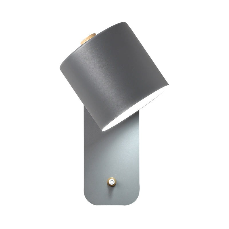 Vivolux | 1 Glühlampe Röhrenwand sconce Modernist Metall Wandbeleuchtung Fixture in Grau/Grün mit rechteckiger Rückwandplatte