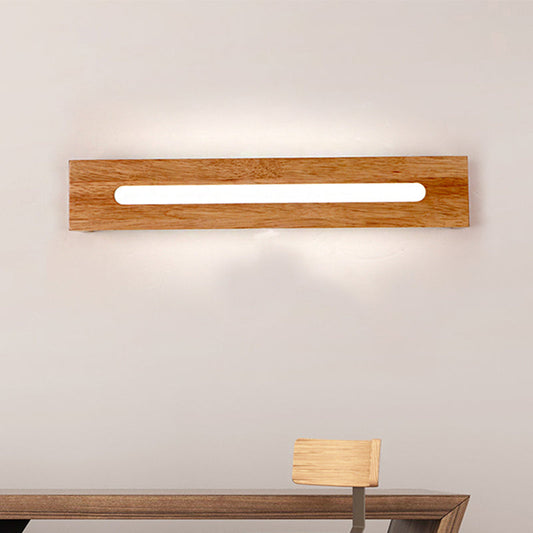 Vivolux | Rechthoekige Houten Wandlamp Modernistische Led Bruine Wandlamp Vanity Lichtarmatuur in Warm Licht, 14"/18"/21.5" Breed