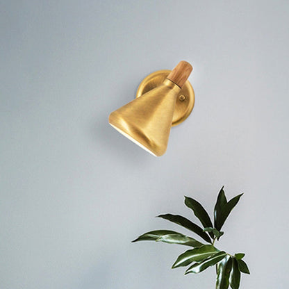 Vivolux | Kegel Wandmontage Licht Asiatisch Houten 1 Hoofd Slaapkamer Wandlamp Verlichting met Metalen Shade