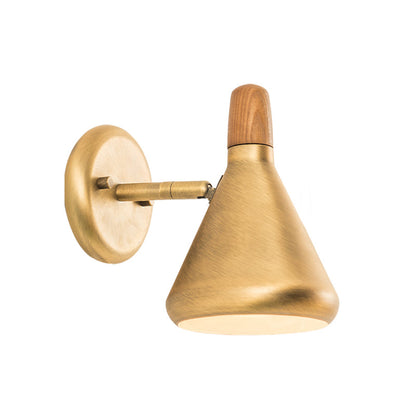 Vivolux | Kegel Wandmontage Licht Asiatisch Houten 1 Hoofd Slaapkamer Wandlamp Verlichting met Metalen Shade