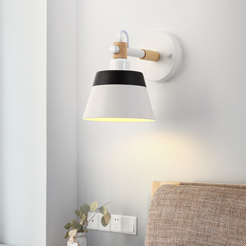 Vivolux | Asiatische Trommel Wandleuchte Holz 1 Bulb Schlafzimmer LED Wandmontage Licht in Weiß/Rosa