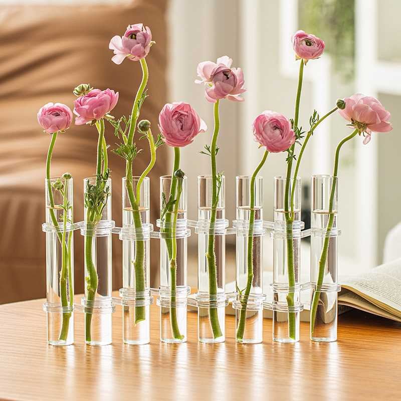 Vivolux | Flexibler Blumenvasen mit Scharnieren | Moderne Glasrohrvase