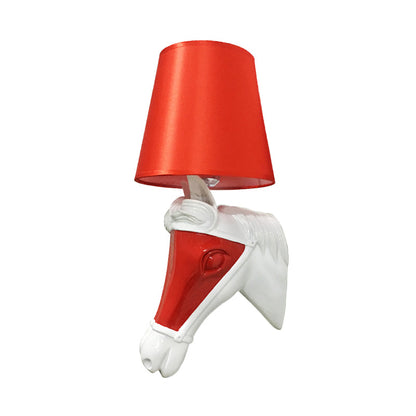 Vivolux | Traditionelle verjüngte Wandlampe 1 Glühbirne Stoff Wandleuchte in Weiß/Rot für Schlafzimmer