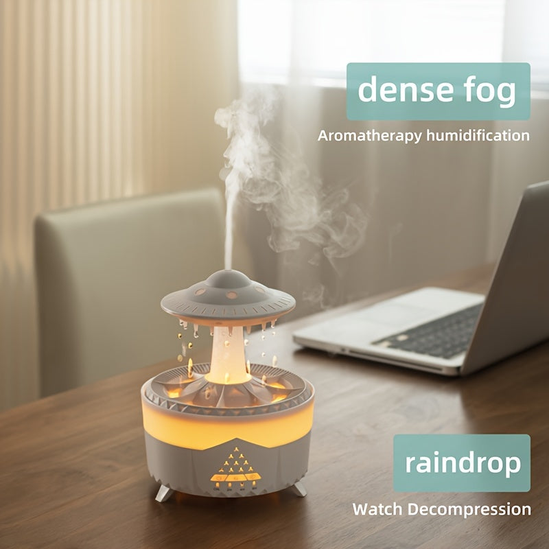 Vivolux | Entspannender Regenstropfen Aromatherapie Ätherisches Öl Diffusor - LED Licht & Luftbefeuchter
