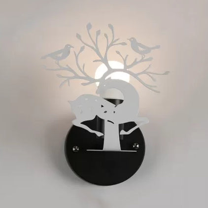 Vivolux | Kindersika-reh-wandlampe mit Vogel Metall 1 Licht Wand Sconce für Restaurant Café