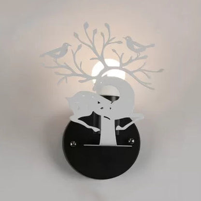 Vivolux | Kindersika-reh-wandlampe mit Vogel Metall 1 Licht Wand Sconce für Restaurant Café