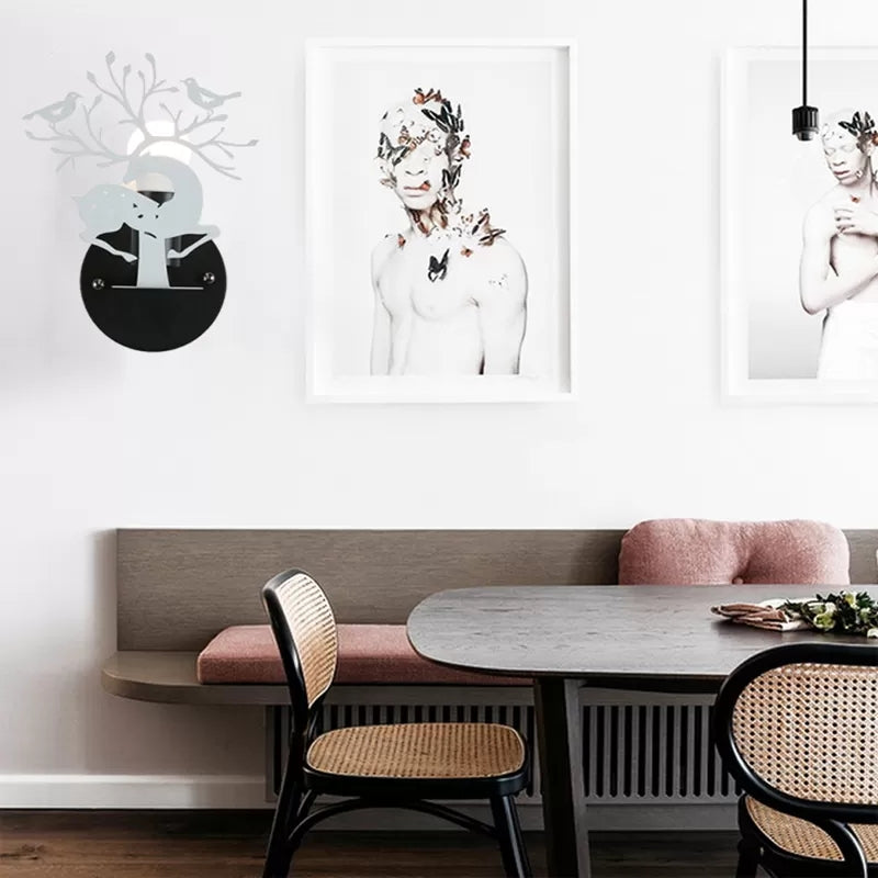 Vivolux | Kindersika-reh-wandlampe mit Vogel Metall 1 Licht Wand Sconce für Restaurant Café